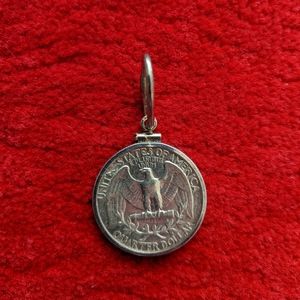 Pure silver quarter coin - custom made pendant